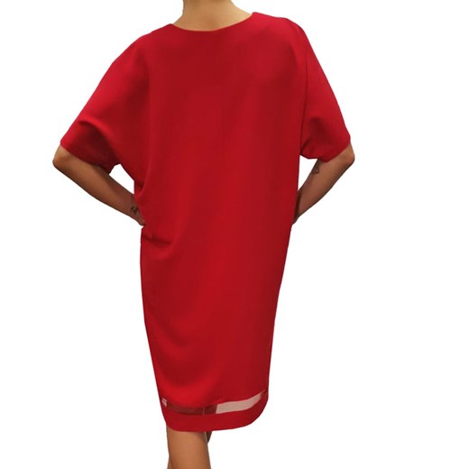 Sukienka Trynite czerwona z tkaniny midi 