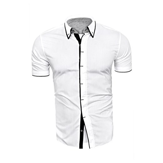 Koszula męska z krótkim rękawem cd24  - biały
