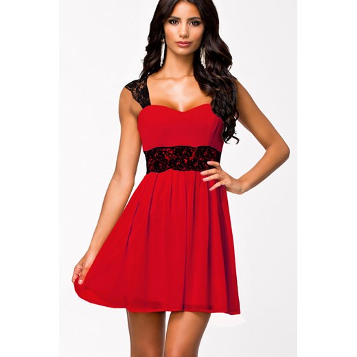 Sukienka Estera czerwona rozkloszowana mini 