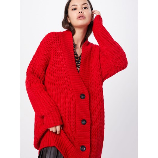 Sweter damski czerwony Be Edgy z dekoltem w serek 