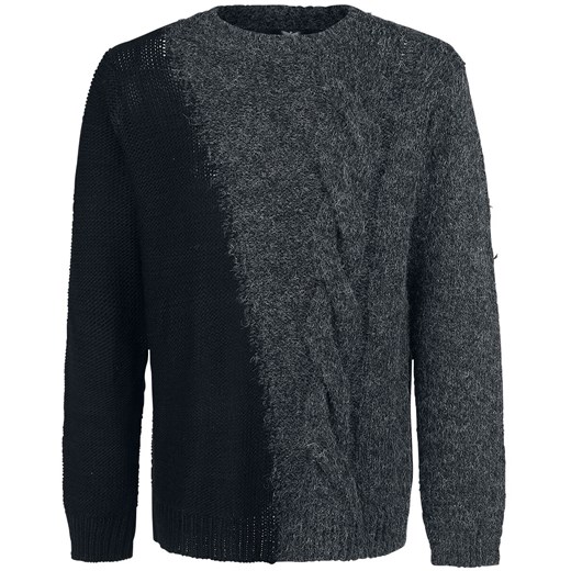 Sweter męski Black Premium By Emp czarny casual 