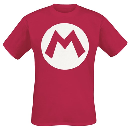 T-shirt męski Super Mario czerwony w nadruki 