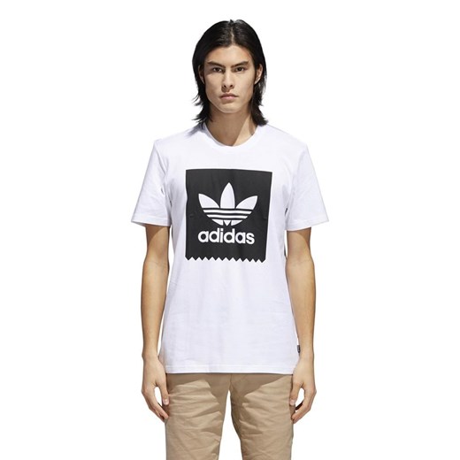 Koszulka sportowa Adidas z napisem biała z dzianiny 