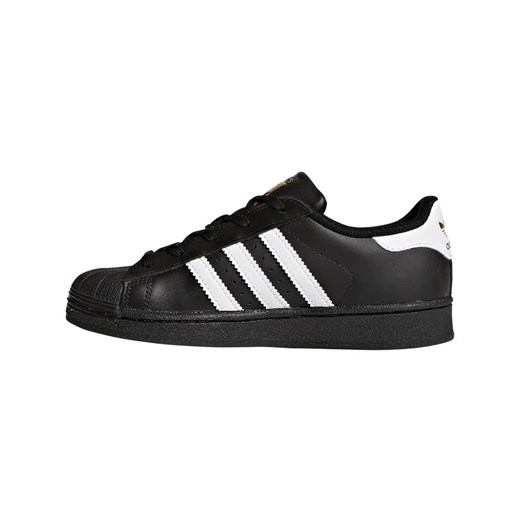 Adidas buty sportowe dziecięce czarne skórzane wiązane 