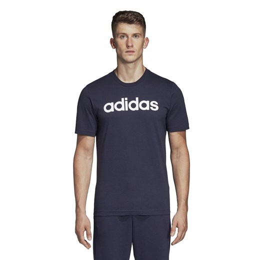 Koszulka sportowa Adidas niebieska bawełniana z napisem 