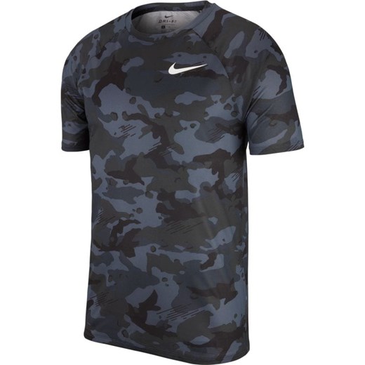 Nike koszulka sportowa granatowa w abstrakcyjnym wzorze 