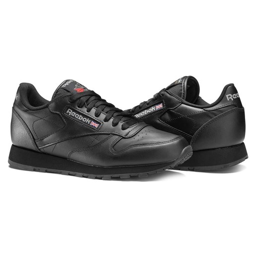 Czarne buty sportowe męskie Reebok classic skórzane sznurowane 