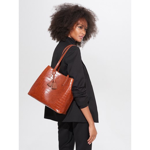 Shopper bag Mohito duża lakierowana bez dodatków