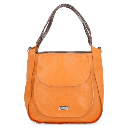 Shopper bag Chiara Design matowa bez dodatków średniej wielkości na ramię 
