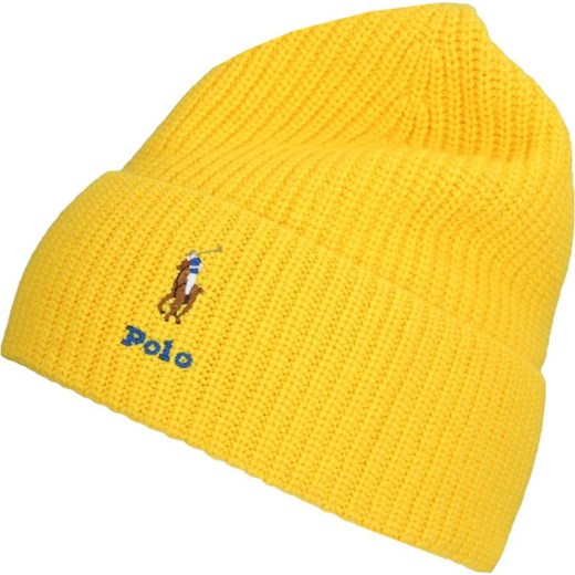 Żółta czapka zimowa damska Polo Ralph Lauren 
