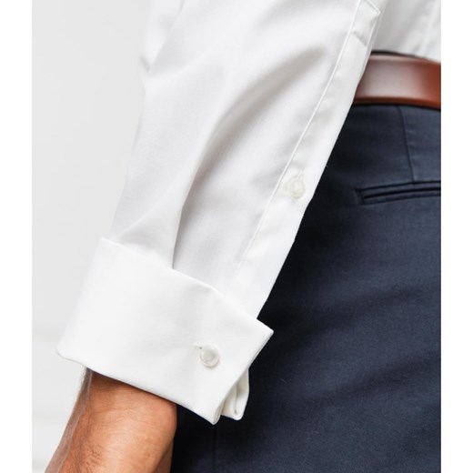 Koszula męska Hugo Boss z długim rękawem biała bez wzorów casual 