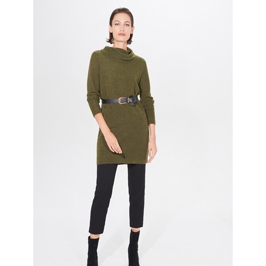 Mohito - Tunikowy sweter z domieszką wełny - Khaki  Mohito S 