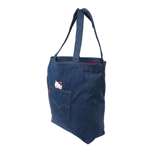 Shopper bag niebieska Levi's na ramię duża na wakacje bez dodatków 