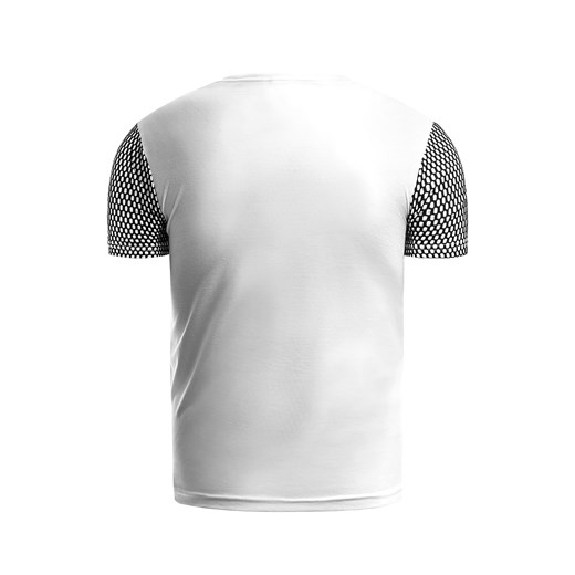 T-shirt męski Risardi z krótkimi rękawami biały z napisami 