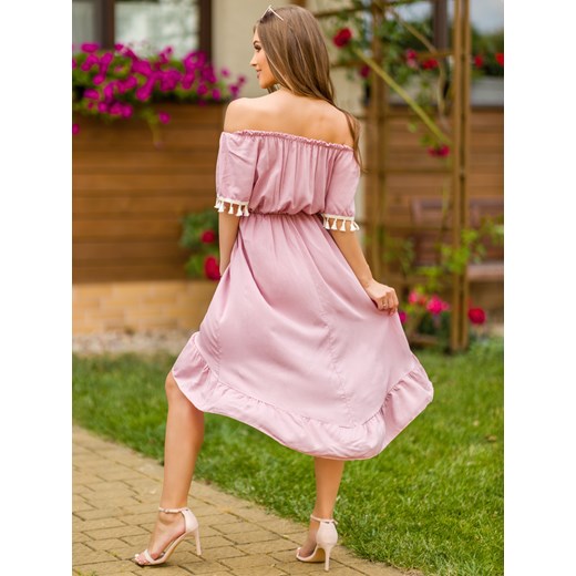 Damska różowa sukienka 66-F5457R Modanoemi  uniwersalny promocyjna cena Escoli 