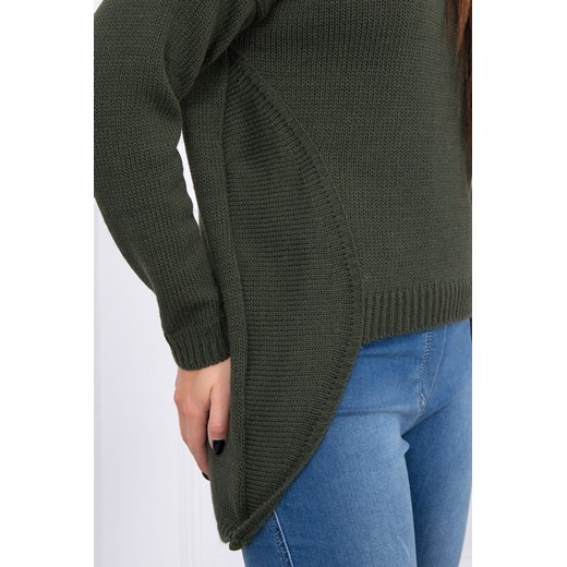 Damski sweter rozkloszowany khaki S7101Z Modanoemi  uniwersalny promocja Escoli 