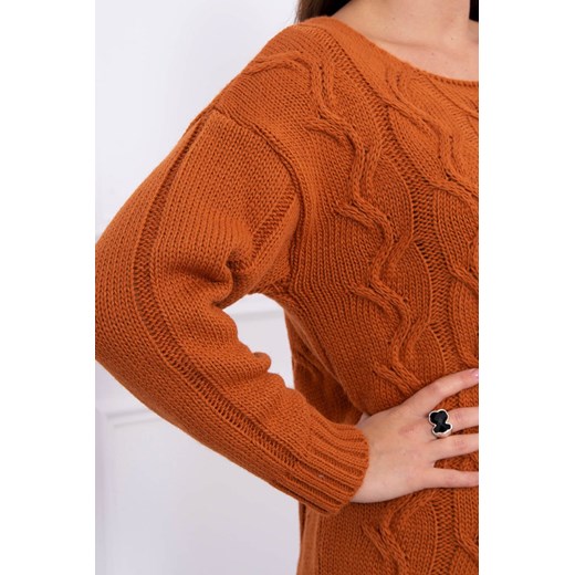Sweter damski Escoli brązowy z nylonu 