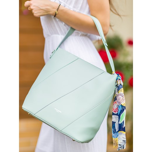 Shopper bag Modanoemi bez dodatków elegancka średniej wielkości na ramię 