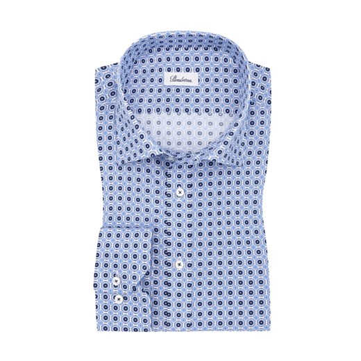 Stenströms, Koszula biznesowa w modny wzór, wersja bardzo długa Niebieski