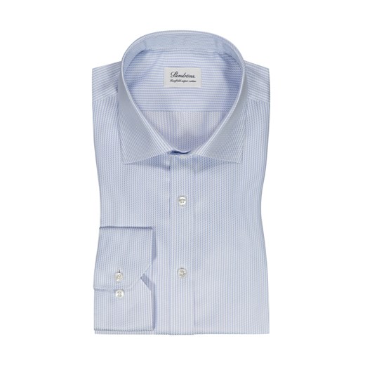 Stenströms, Elegancka koszula ze wzorem strukturalnym, bawełna Twofold Super Cotton Jasnoniebieski