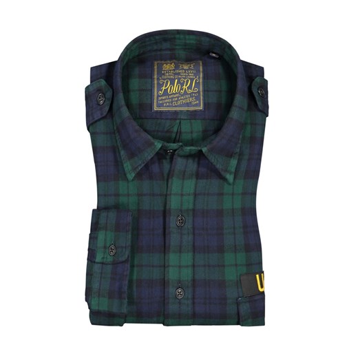 Polo Ralph Lauren, Lekka koszula flanelowa w szkocką kratę Zielony