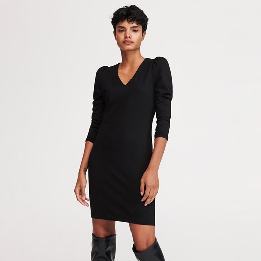 Sukienka Reserved mini czarna bez wzorów 