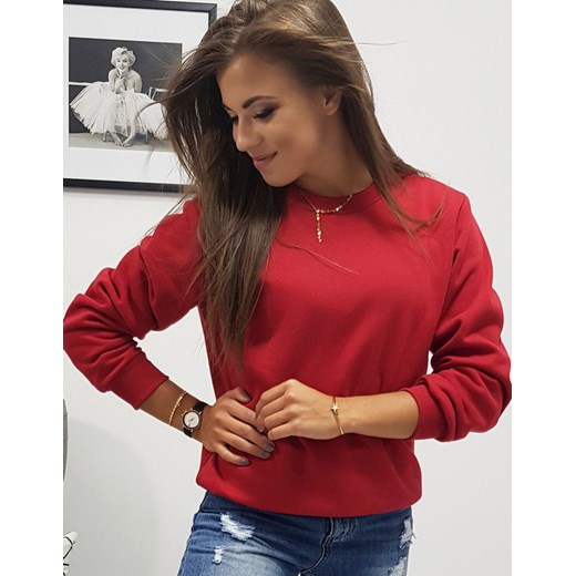 Bluza damska Dstreet bawełniana gładka czerwona młodzieżowa krótka 