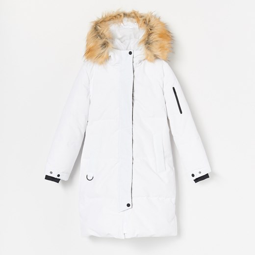 Reserved - Pikowany płaszcz z puchem naturalnym - Biały  Reserved 134 