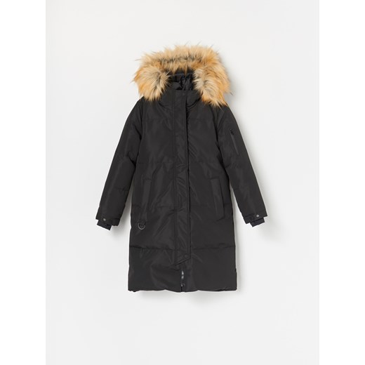 Reserved - Pikowany płaszcz z puchem naturalnym - Czarny  Reserved 140 