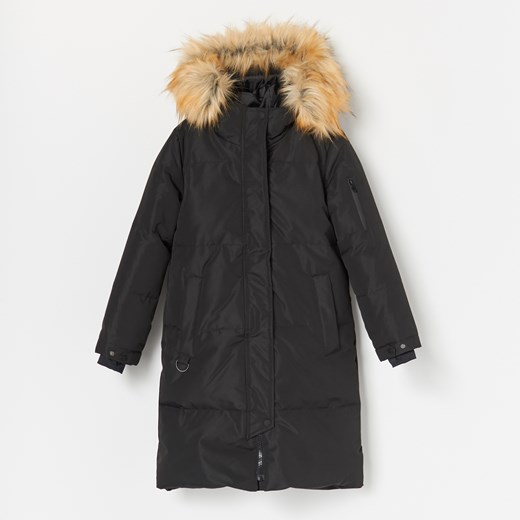Reserved - Pikowany płaszcz z puchem naturalnym - Czarny Reserved  134 