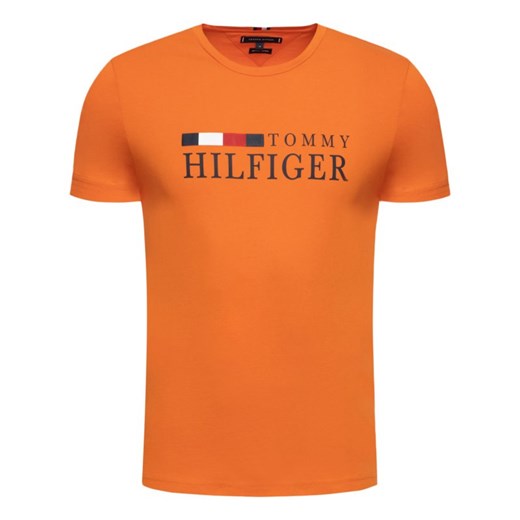T-shirt męski Tommy Hilfiger pomarańczowa z krótkim rękawem młodzieżowy 