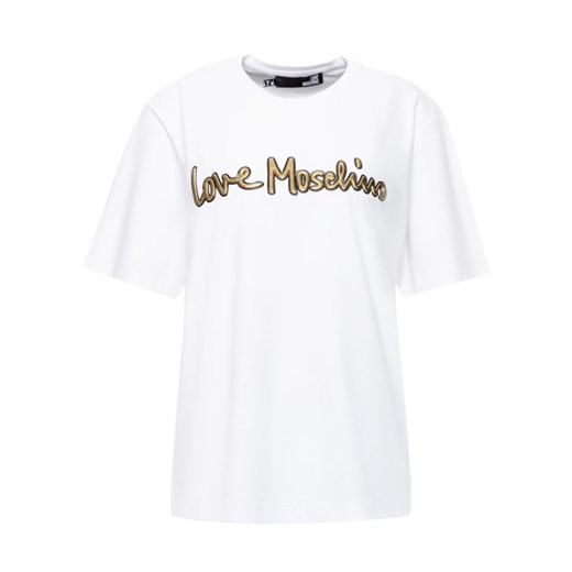 Biała bluzka damska Love Moschino z krótkimi rękawami 