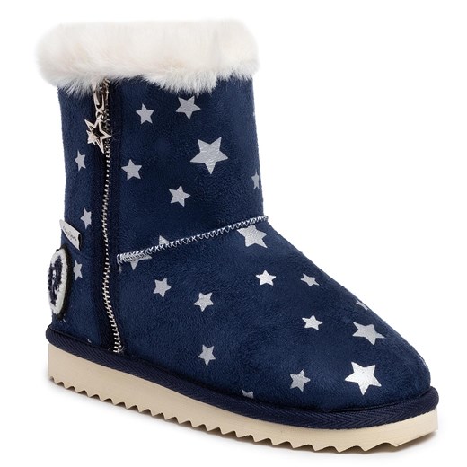 Buty zimowe dziecięce granatowe Pepe Jeans bez zapięcia na zamek emu 
