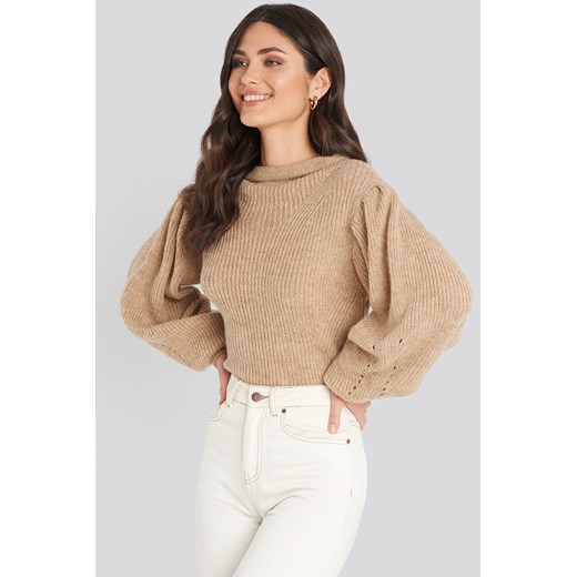 Sweter damski NA-KD Trend brązowy 