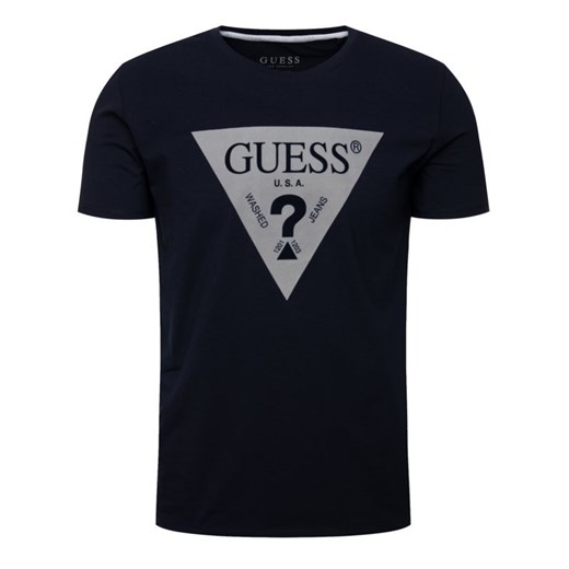 T-shirt męski Guess granatowy z krótkimi rękawami 