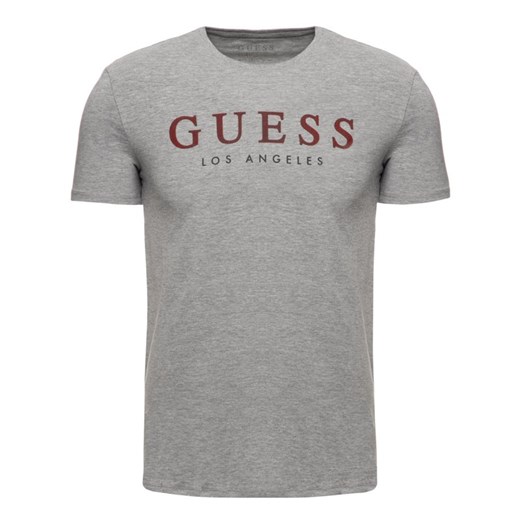 T-shirt męski szary Guess z krótkimi rękawami 
