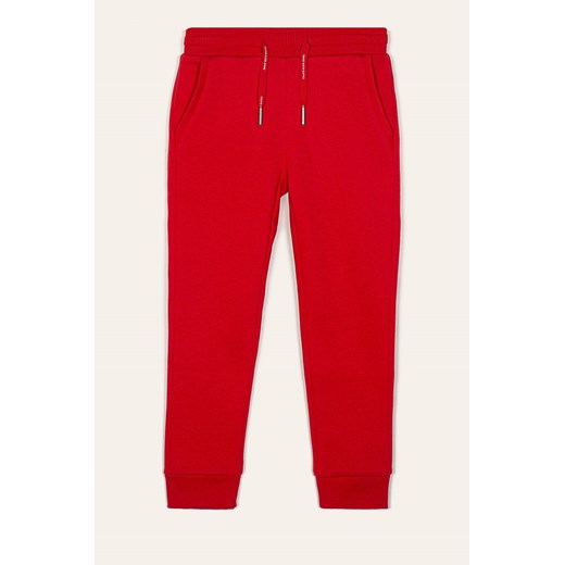 Czerwone spodnie dziewczęce Calvin Klein z poliestru 