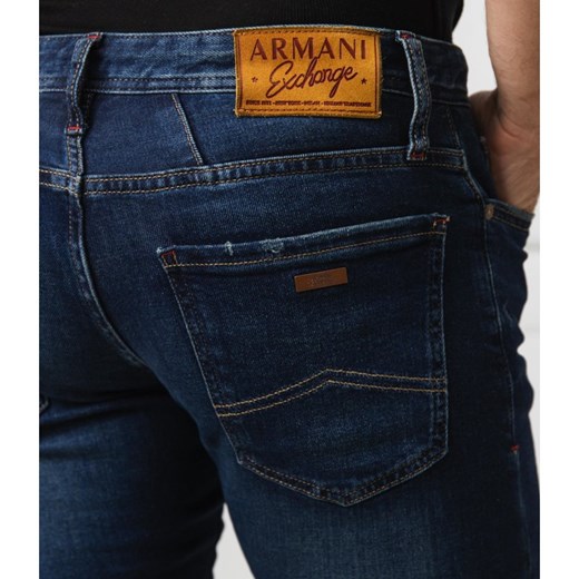 Jeansy męskie niebieskie Armani bez wzorów 