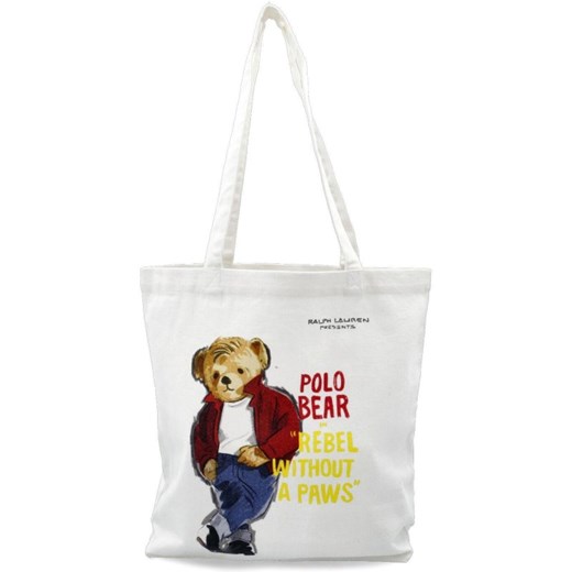 Shopper bag Polo Ralph Lauren młodzieżowa z nadrukiem na ramię 