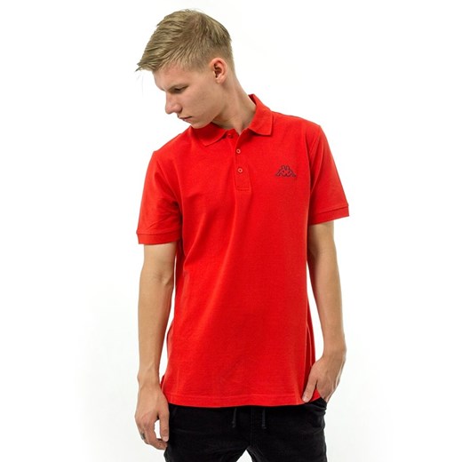 T-shirt męski czerwony Kappa z krótkim rękawem 