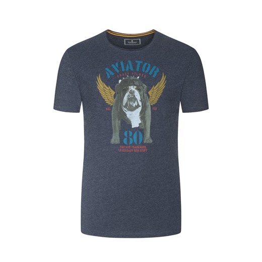Ragman, T-shirt z modnym nadrukiem z przodu Niebieski