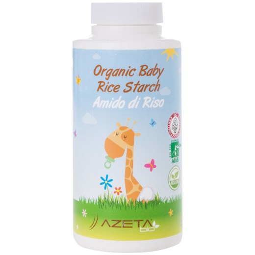 Organiczna skrobia ryżowa do kąpieli emolient dla niemowląt 100 g – Azeta Bio