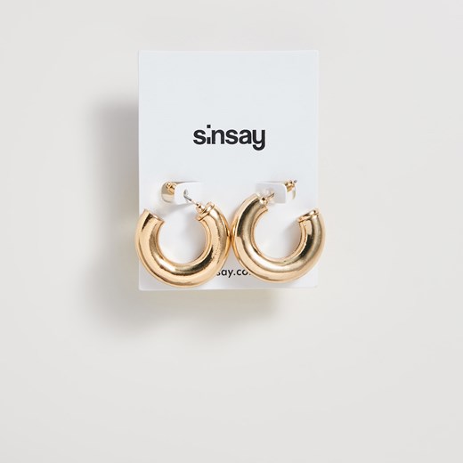 Sinsay - Zaokrąglone kolczyki - Beżowy  Sinsay One Size 