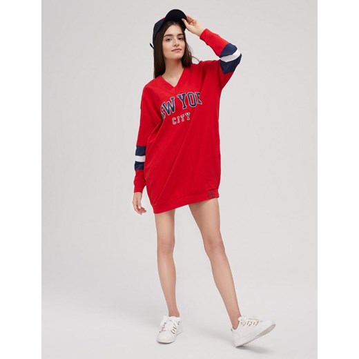 Bluza damska czerwona Diverse na wiosnę 