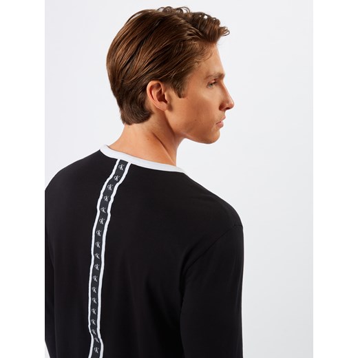 Calvin Klein t-shirt męski z długim rękawem czarny z tkaniny 