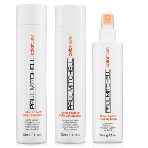 Paul Mitchell Color Protect Daily | Zestaw do włosów farbowanych: szampon 300ml + odżywka 300ml + spray z filtrem UV 250ml  Paul Mitchell  Estyl.pl