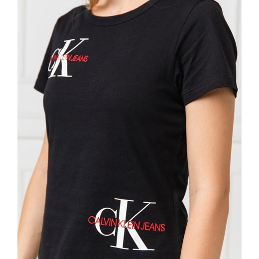 Bluzka damska Calvin Klein casual z okrągłym dekoltem z krótkim rękawem 