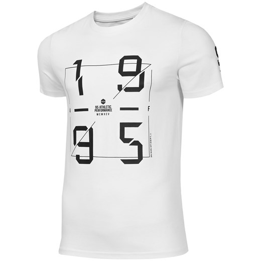Koszulka sportowa biała 4F z napisami 
