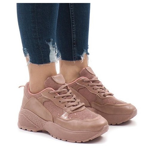 Sneakersy damskie Butymodne gładkie na platformie ze skóry ekologicznej 