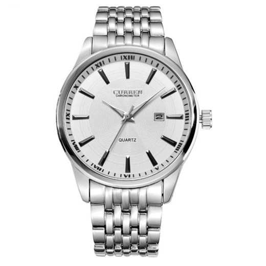 Męski zegarek CURREN 8052 - silver & white Curren   promocja niwatch.pl 